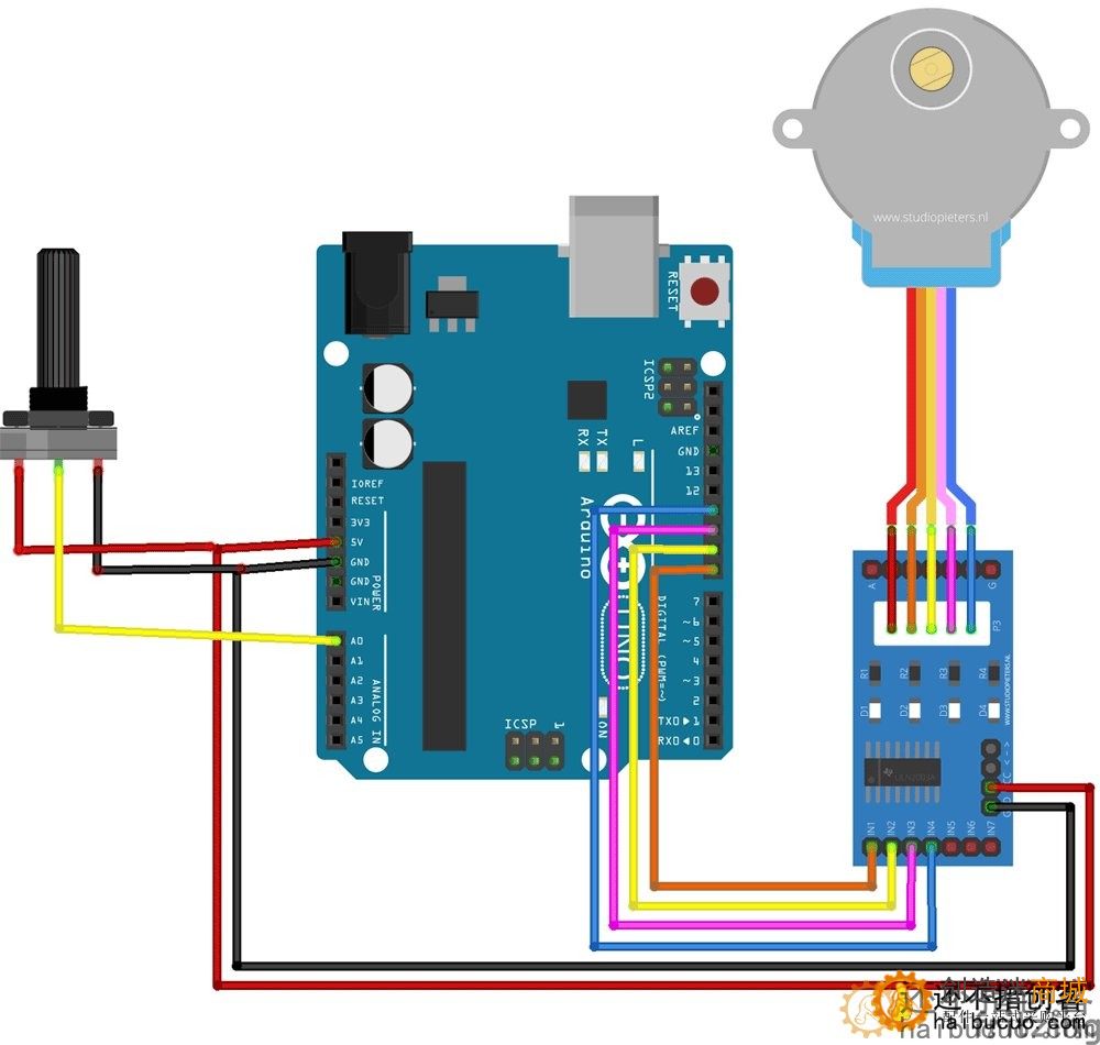 2.11 arduino和电位器控制步进电机试验