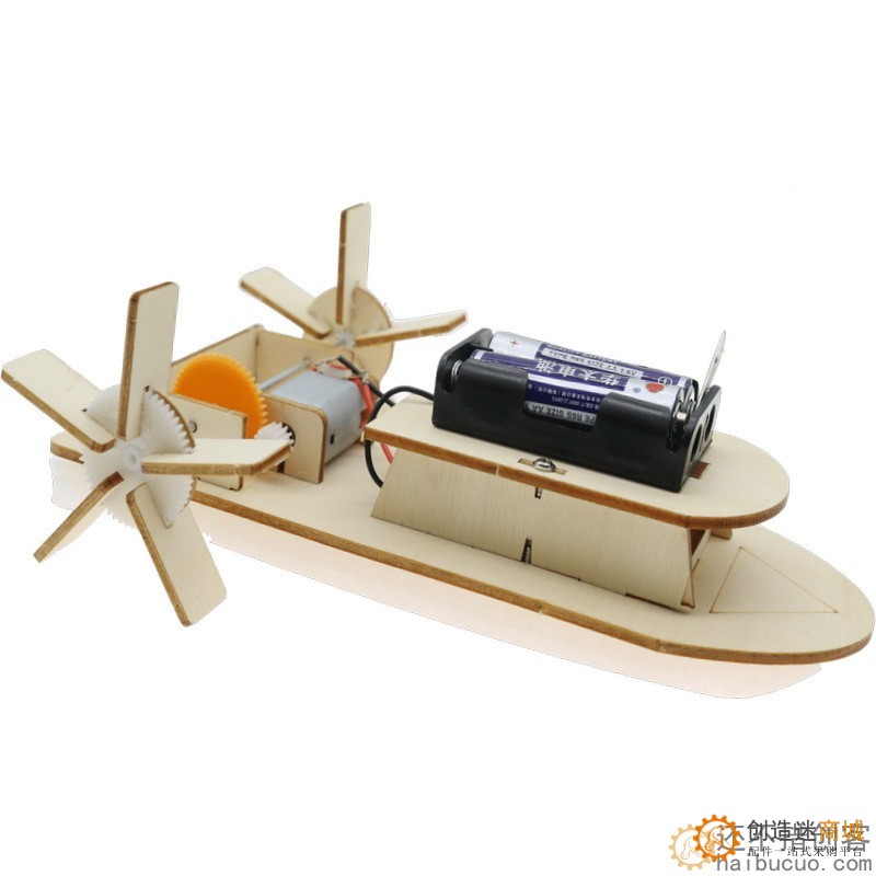 智星号电动明轮船小学生科学实验制作创意发明儿童益智拼插科教SNP116