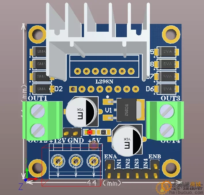 L298N电机驱动模块（原理图和PCB）
