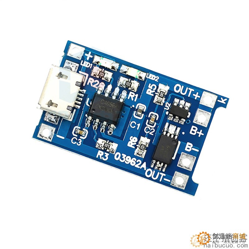 18650锂电池3.7v 3.6V 4.2V锂电池充电板1A 过冲过放保护MICRO接口