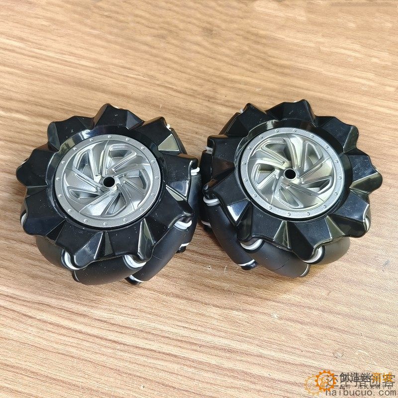 80mm万向轮麦轮全向轮麦克纳姆轮Mecanum智能小车配件带6mm联轴器