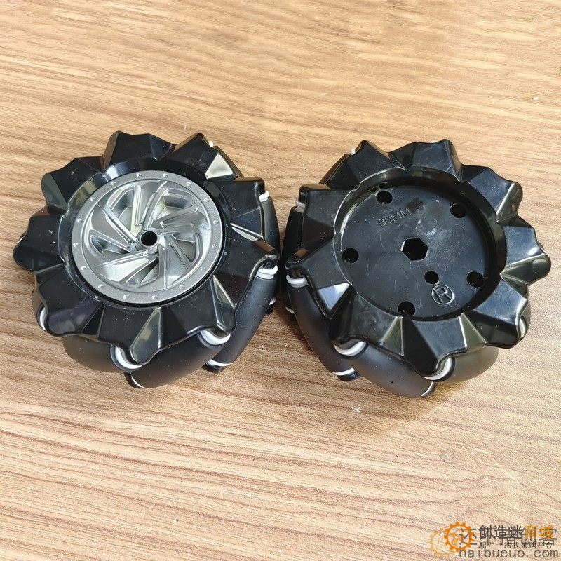 80mm万向轮麦轮全向轮麦克纳姆轮Mecanum智能小车配件带6mm联轴器