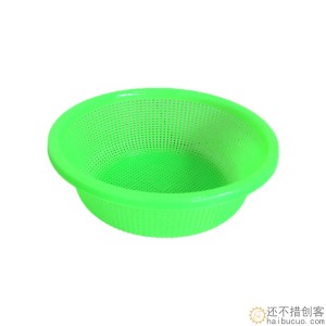 塑料水果篮淘米小篮子红色蓝色绿色小号圆形筐子密眼收纳篮SN1159