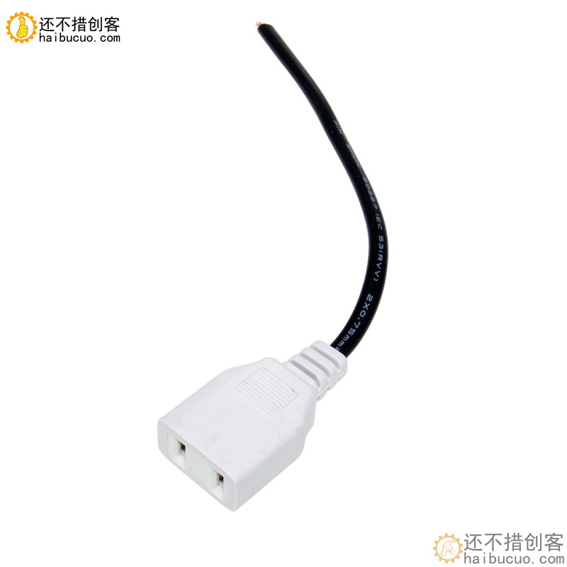 带线两脚母插头 带线两孔插座 监控电源箱室外防水插座 220V10A