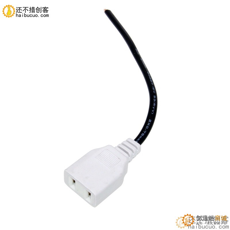 带线两脚母插头 带线两孔插座 监控电源箱室外防水插座 220V10A