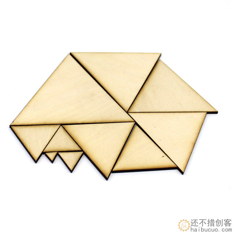 等边三角形椴木板 手工小木片 DIY模型制作装饰木板 三边形木板