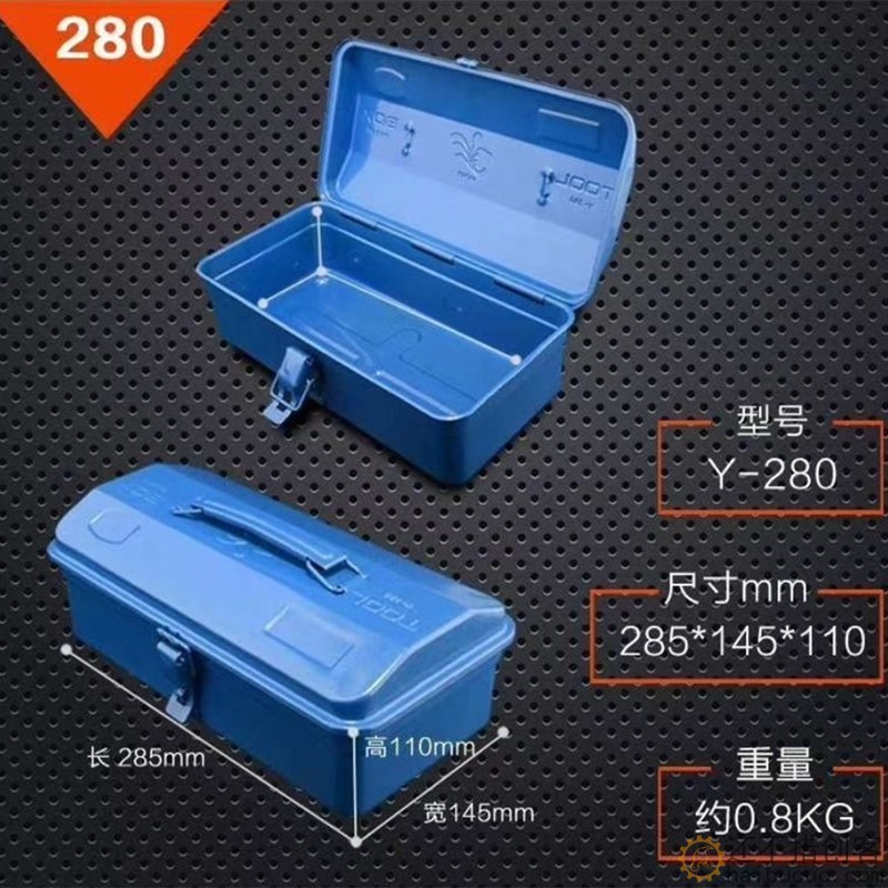 加厚铁皮工具箱大中小号家用五金铁制工具盒铁箱手提式收纳军工品SN1202