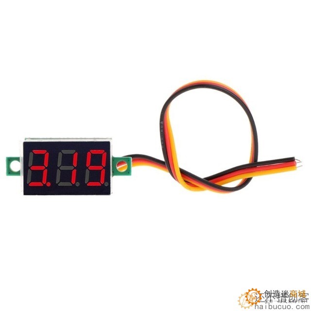 三线电压表0.36寸 DC 0V-30V 直流电压表头 摩托车电压表 数显表SNA331