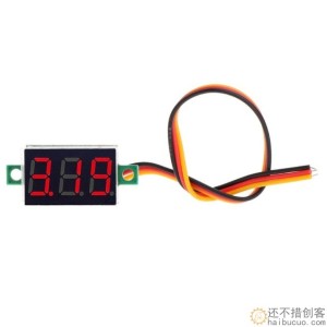 三线电压表0.36寸 DC 0V-30V 直流电压表头 摩托车电压表 数显表SNA331