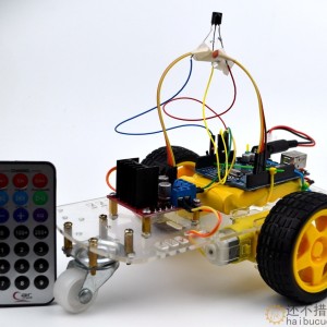for arduino uno+l298n+红外接收头+红外遥控器 遥控小车