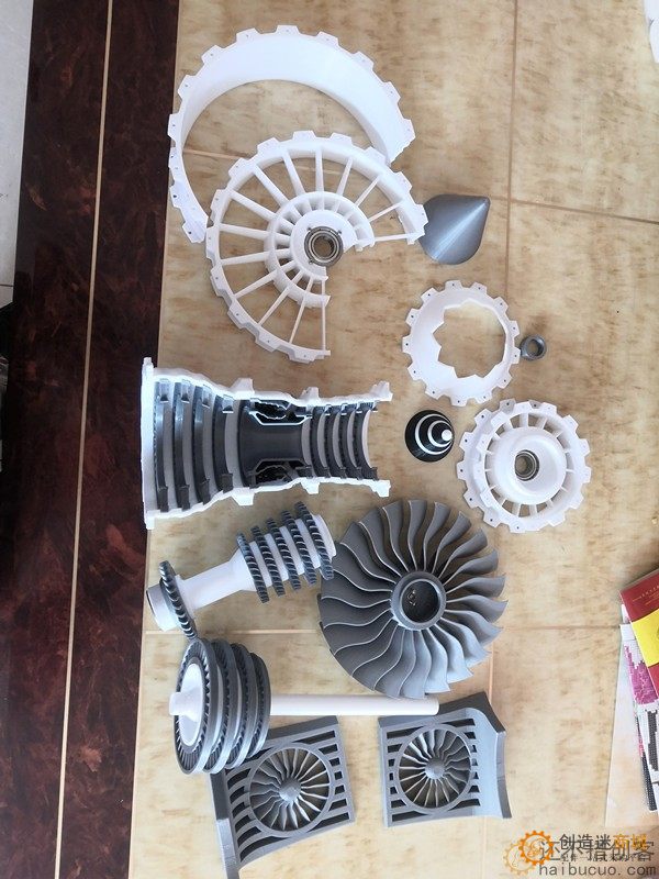 航空发动机模型飞机涡扇引擎用于教学原理演示3D打印 3D29