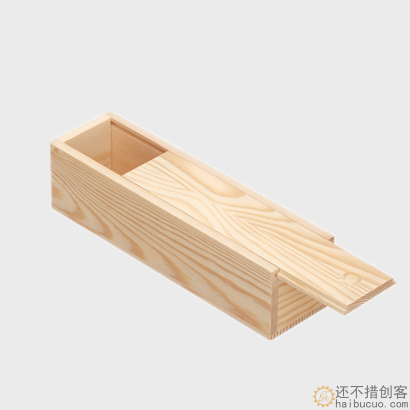松木抽拉盖木盒 长方形首饰头钗簪子收纳盒 实木储物木盒 SN1189