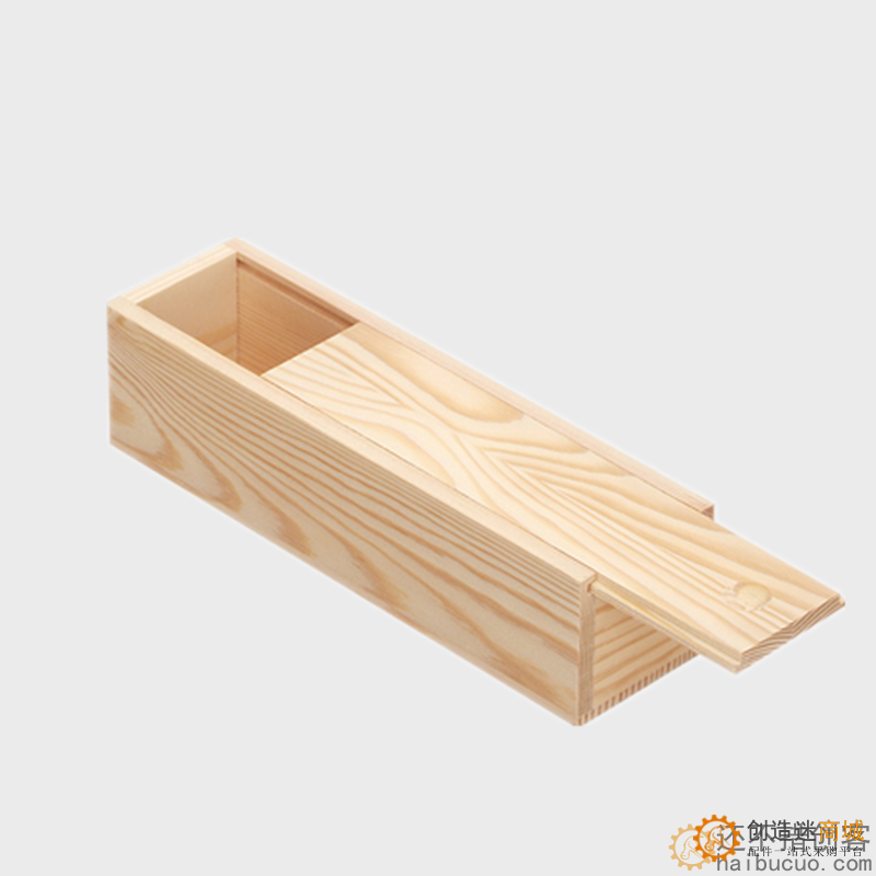 松木抽拉盖木盒 长方形首饰头钗簪子收纳盒 实木储物木盒 SN1189