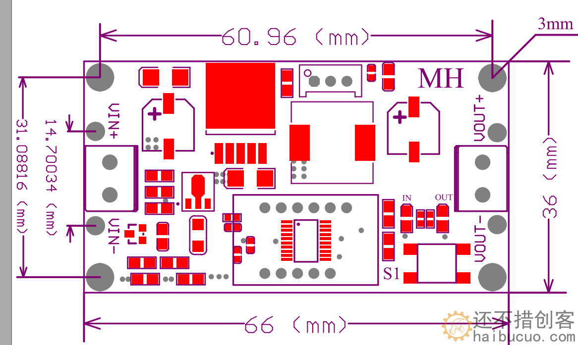 XL6009 DC-DC可调升压模块4.5-32V升5-35V 输出可调 带电压表显示SNA330