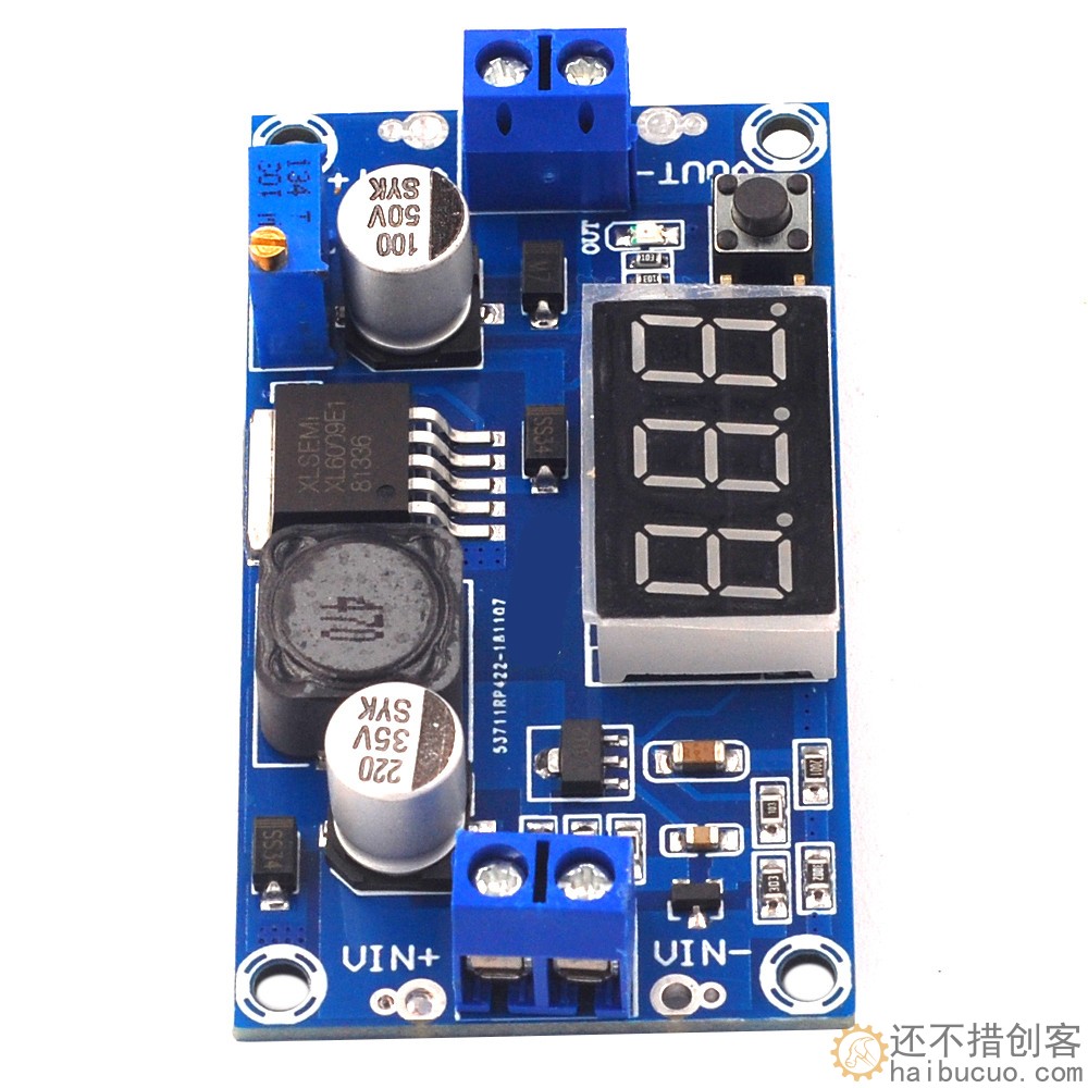 XL6009 DC-DC可调升压模块4.5-32V升5-35V 输出可调 带电压表显示SNA330