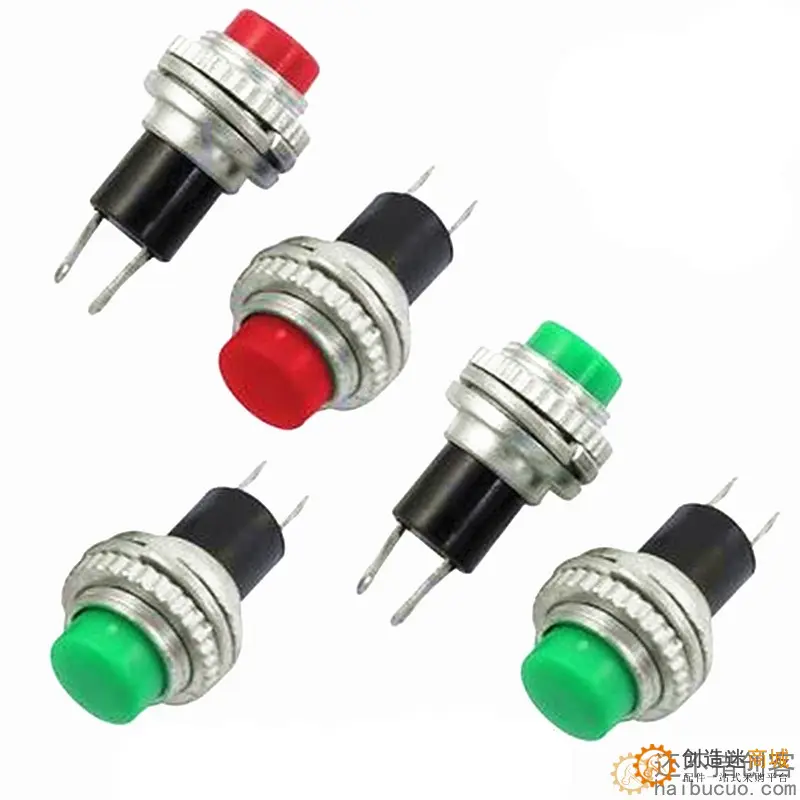 10mm小型按钮开关红绿 DS-314 无锁自复位 点动按通开关 门铃喇叭