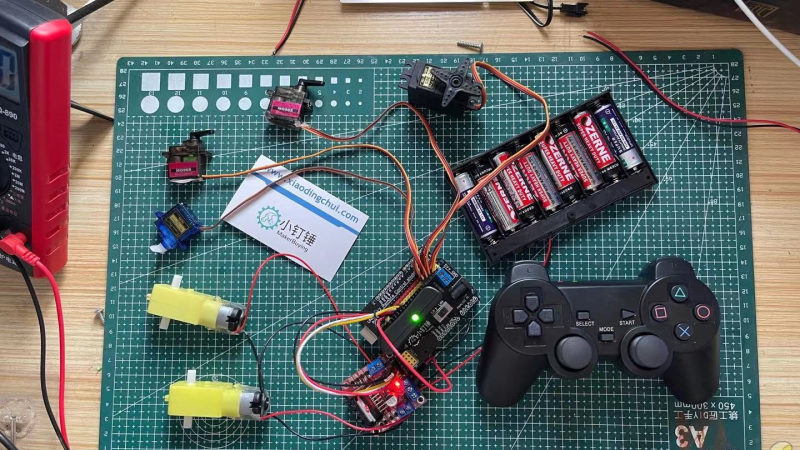 如何用arduino+L298N+PS2遥控低成本控制舵机和电机？源代码