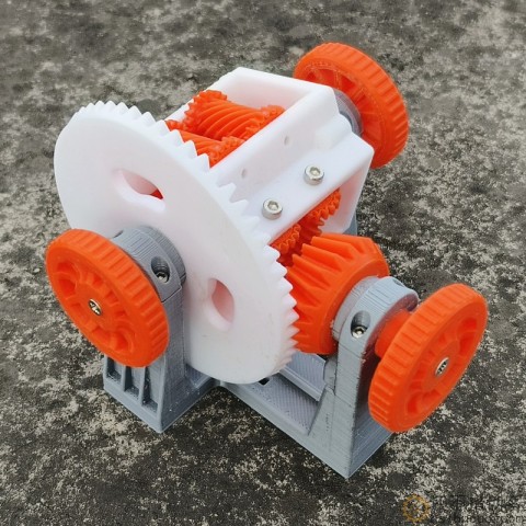 3D打印托森自锁差速器防滑中央差速器模型教学摆件原理3D30