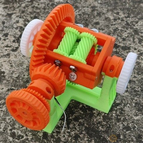 电动版3D打印托森自锁差速器防滑差速器模型教学摆件大号带电机3D31