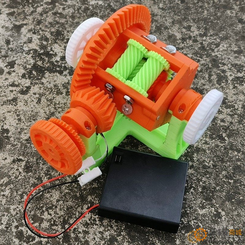 电动版3D打印托森自锁差速器防滑差速器模型教学摆件大号带电机3D31