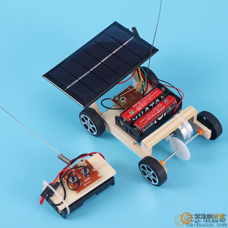 太阳能遥控小汽车学生科学实验儿童科技小制作diy手工拼装玩具车SNP125