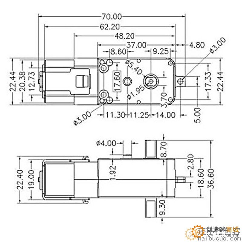智能小车电机直流减速电机tt马达电机四驱玩具小车diy马达带夹子