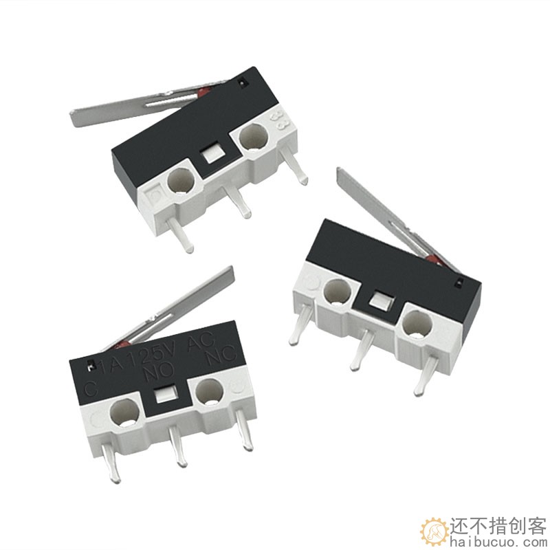 3D打印机配件 微动开关带柄脚带柄滚轮按键 小电源限位开关1A125V SN1220