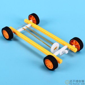 科技小制作橡皮筋动力小车学生DIY手工益智stem回力反冲力车模型SNP122