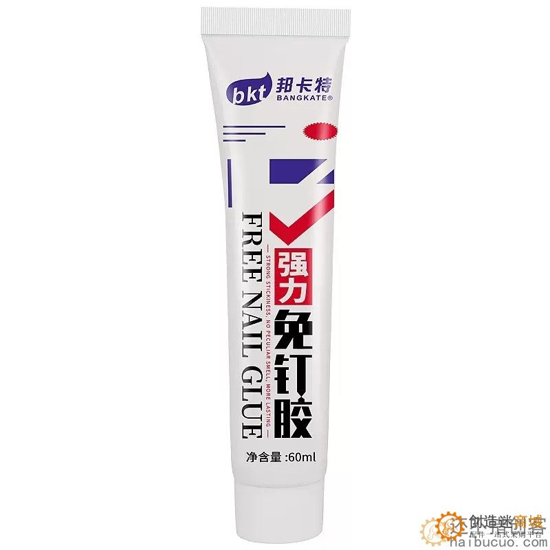 免钉胶强力墙面瓷砖置物架卫生间木工挂钩全能乳白色60ml万能胶SN1215