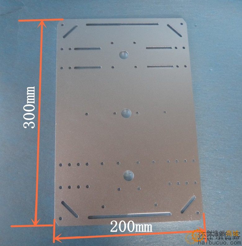 小车底盘板 银色 铝合金 300mm*200mm*3mm 6061高强度铝合金SNC407