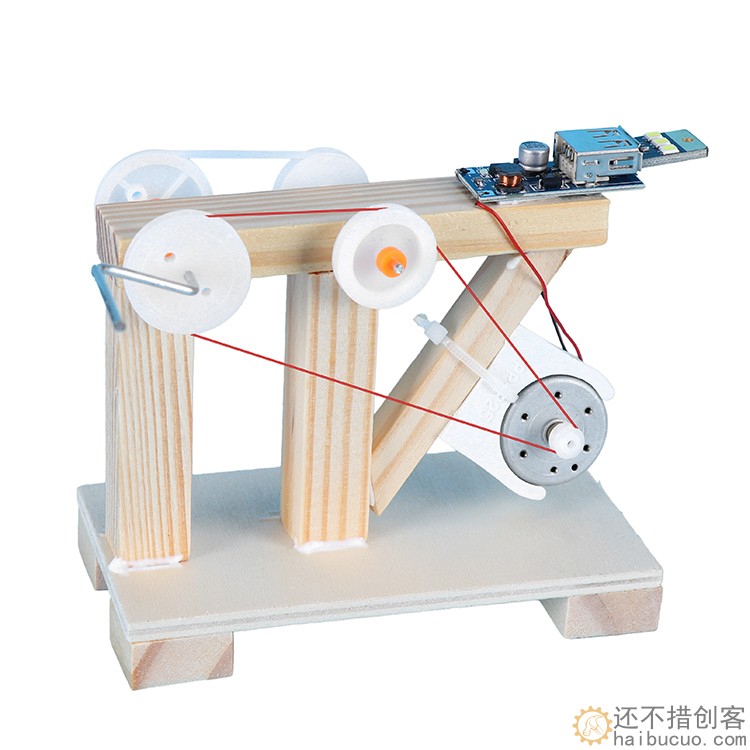 科学实验玩具DIY手摇发电机模型 学生科技小制作儿童手工发明器材SNP124