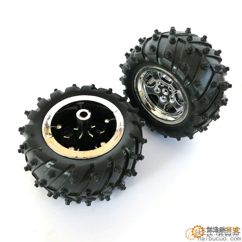 3*55mm越野车轮 玩具模型 DIY橡胶车轮 防滑车轮 科技小制作车轮W41