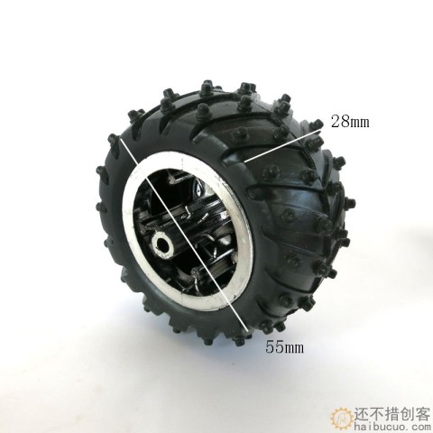 3*55mm越野车轮 玩具模型 DIY橡胶车轮 防滑车轮 科技小制作车轮W41