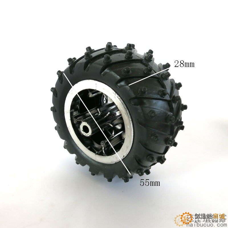 3*55mm越野车轮 玩具模型 DIY橡胶车轮 防滑车轮 科技小制作车轮W41