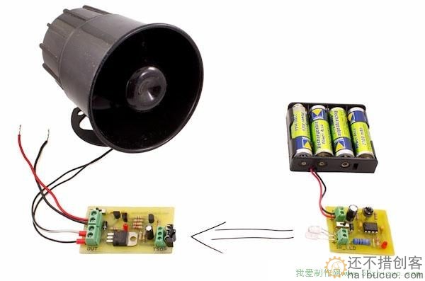 遮挡式红外线报警器的制作
