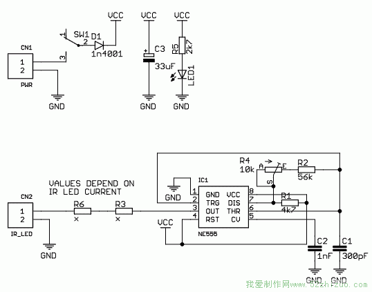 遮挡式红外线报警器的制作