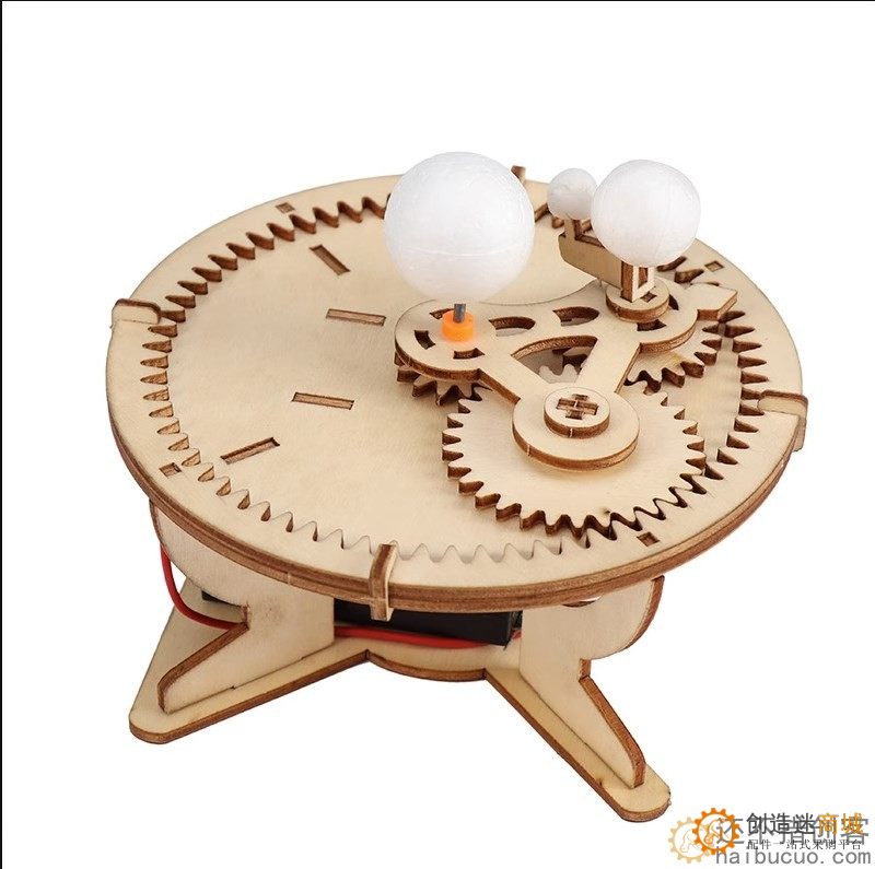 太阳地球月亮三球仪儿童学生手工日地月运行仪太阳系天文玩具模型SNP126