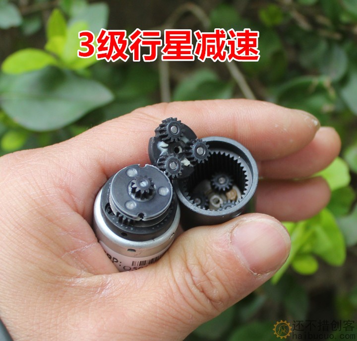 带霍尔测速行星金属齿轮直流减速电机 22mm大扭力慢速马达5-12V  M381