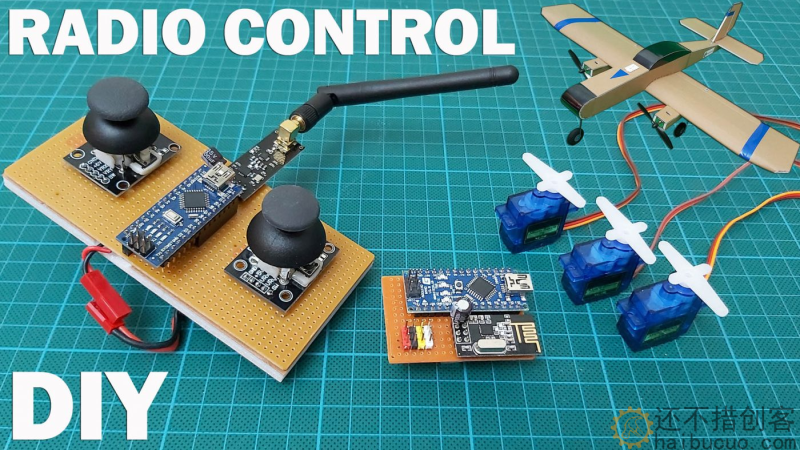 教程开源：制作一个简单廉价的无线遥控系统，用arduino nano nrf24l01 PS摇杆