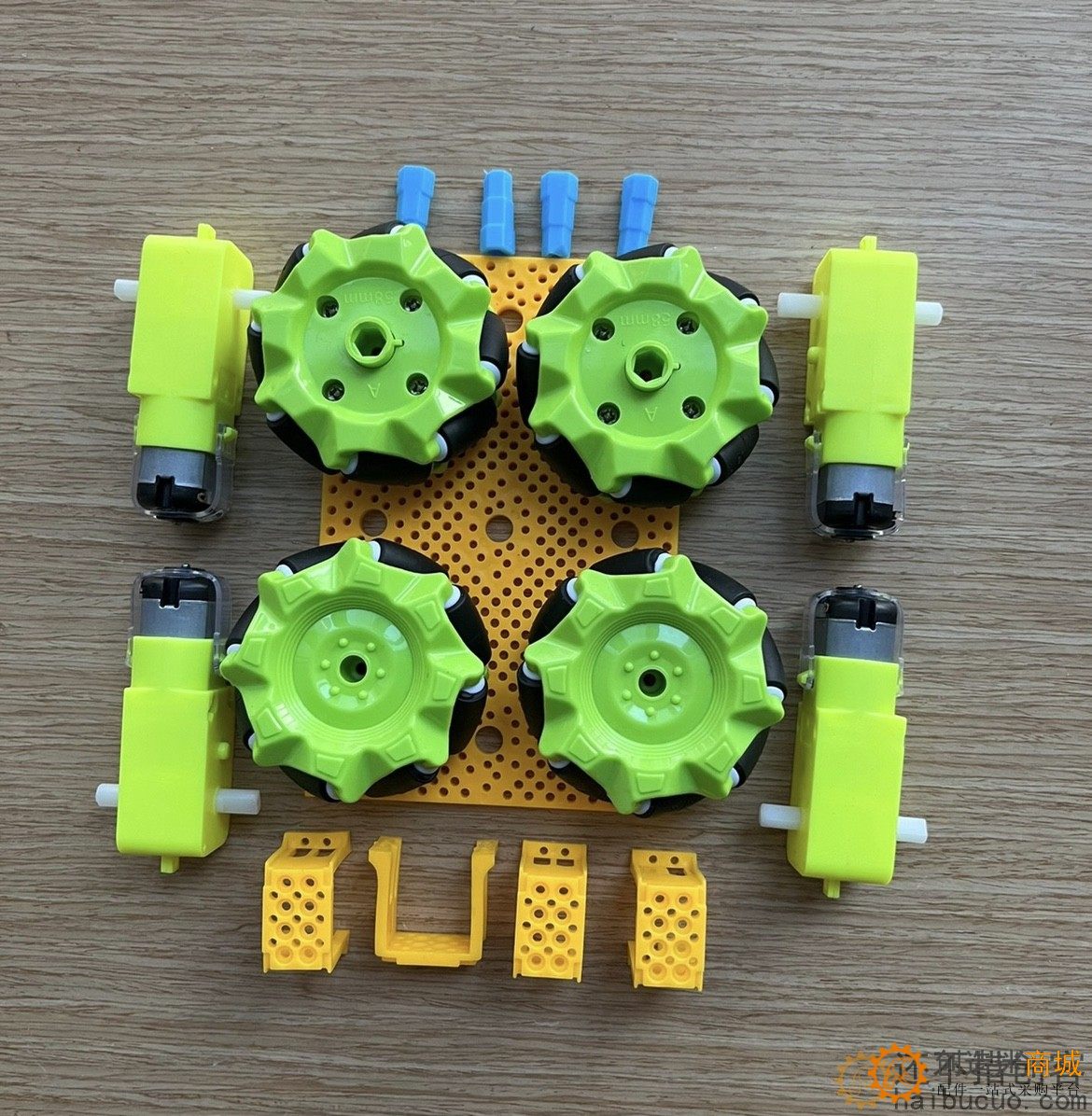 全新58mm麦克纳姆轮底盘套件万向轮全向轮TT马达车轮SNC409