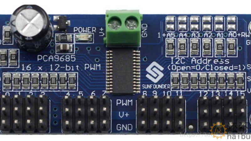 16路PWM舵机驱动板(PCA 9685) + Arduino 使用方法