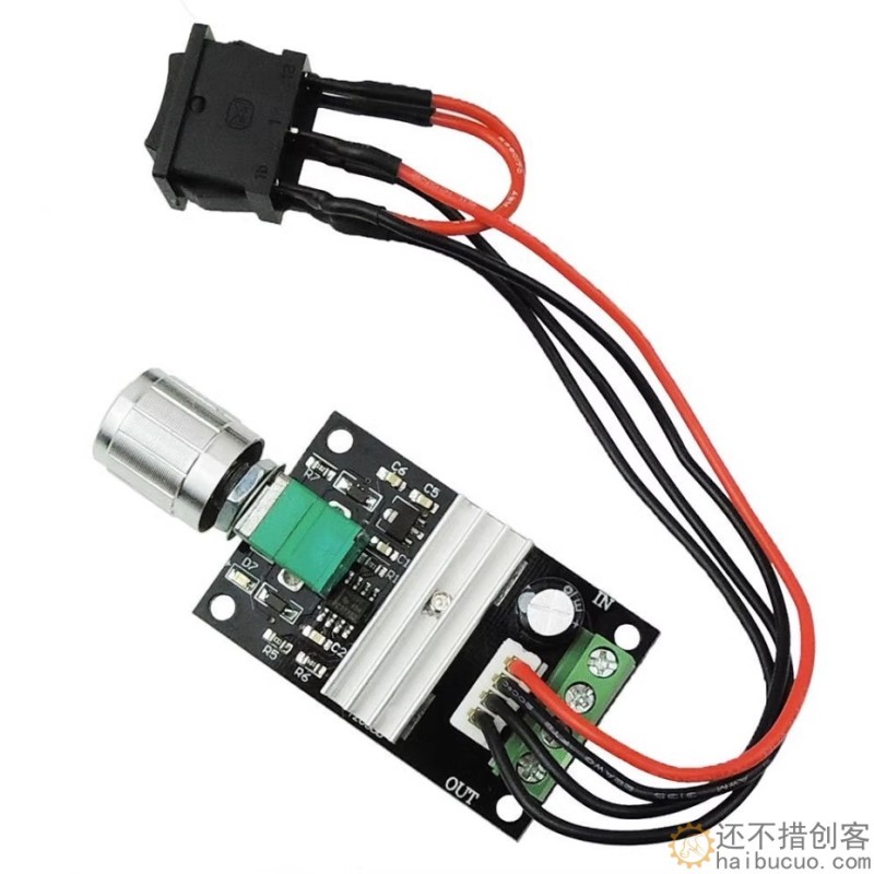 PWM直流电机调速器6V12V24V 3A调速开关 正反转 带开关功能SNA349