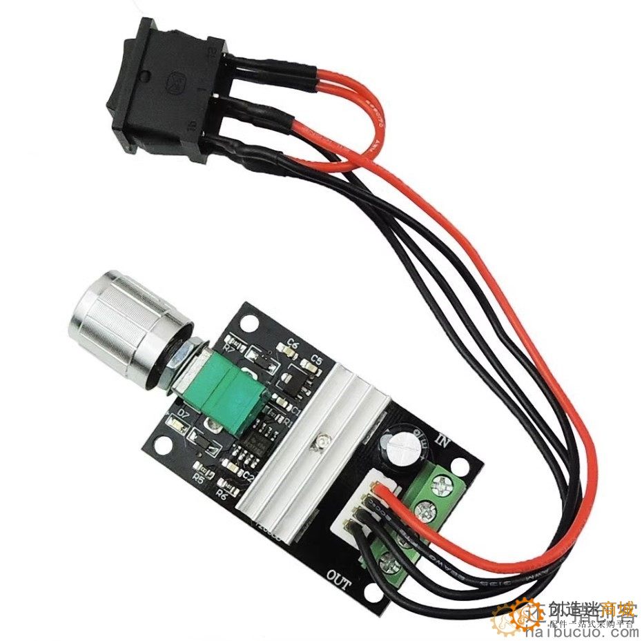 PWM直流电机调速器6V12V24V 3A调速开关 正反转 带开关功能SNA349