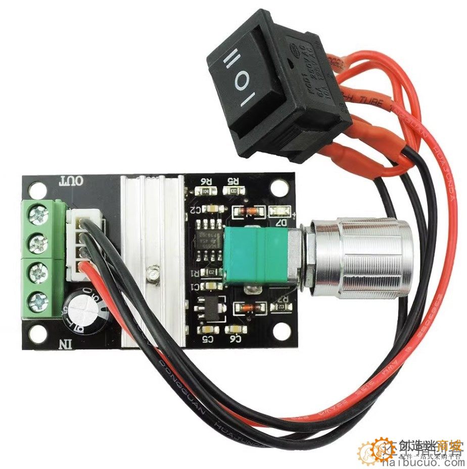 PWM直流电机调速器6V12V24V 3A调速开关 正反转 带开关功能SNA349