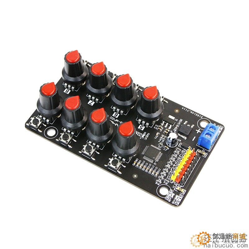 八路舵机控制器 调试板机械手臂测试板驱动仪旋钮8路PWM开发工控SNA348