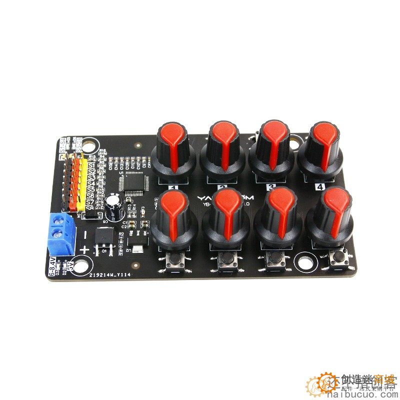 八路舵机控制器 调试板机械手臂测试板驱动仪旋钮8路PWM开发工控SNA348