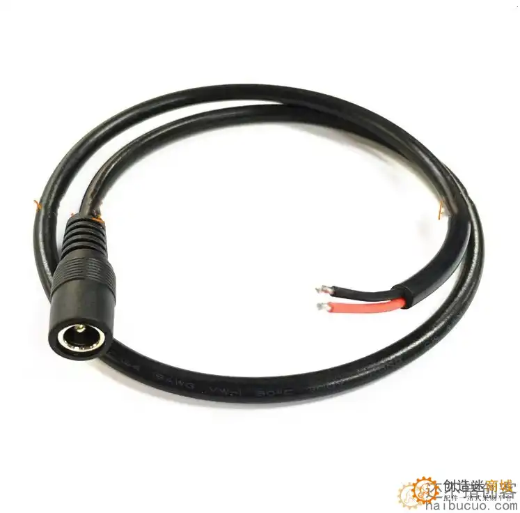 0.75平方DC5.5*2.1母头线 圆头公母插头监控电源延长线0.5米X135