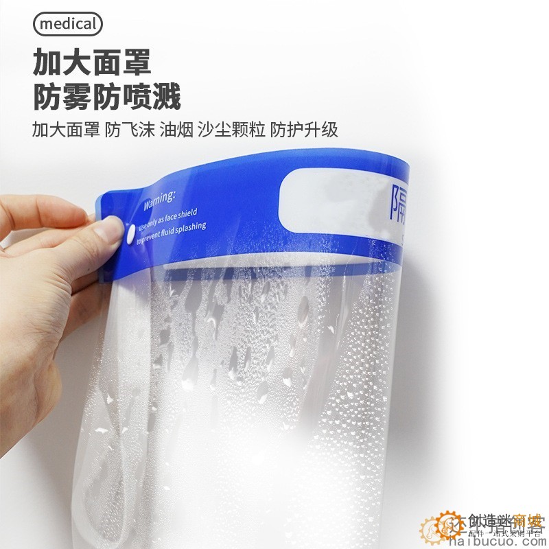 面罩防护面屏防飞溅双面防雾高清透明成人款SN1299