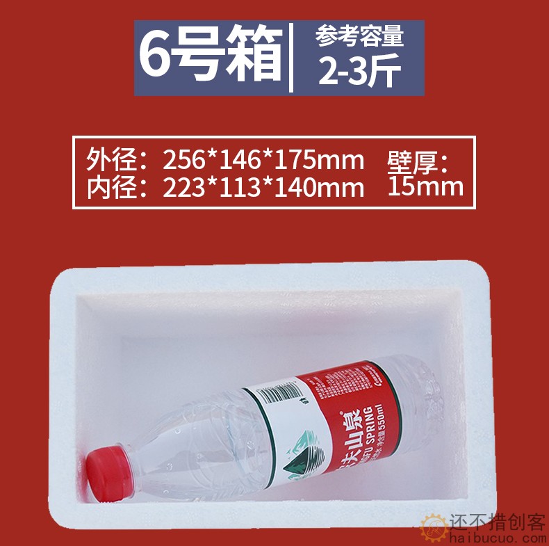标准6号泡沫箱保温箱蔬菜水果水族冻品牛肉箱海鲜箱2-3斤箱SN1293