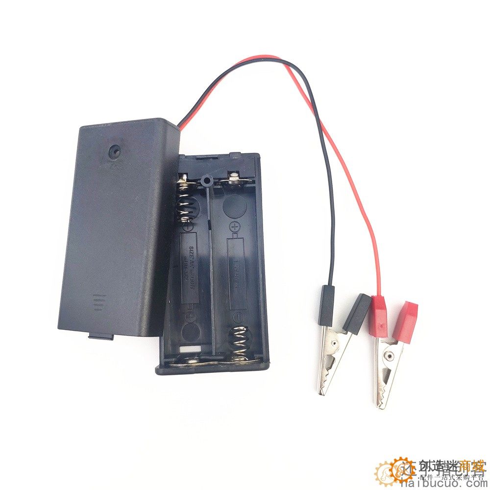 全密封 高档2节AA5号电池盒 两槽  3V电源盒带开关带夹子BB4